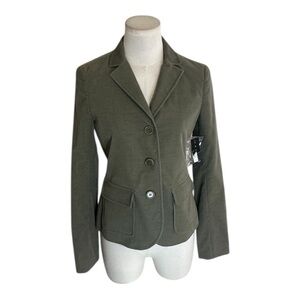 THEORY Gray Green Ultra Fine Corduroy Blazer Jacket Buttons 2 Designer Luxury